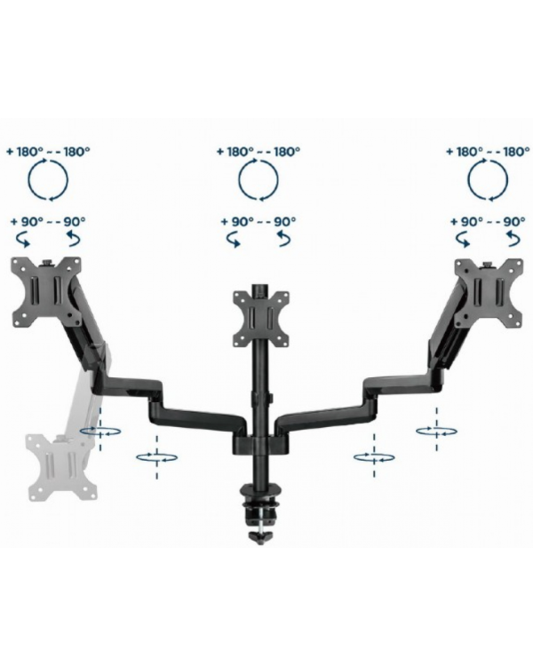 Gembird MA-DA3-01 Mounting Arm Настольное Крепление для 3х Мониторов