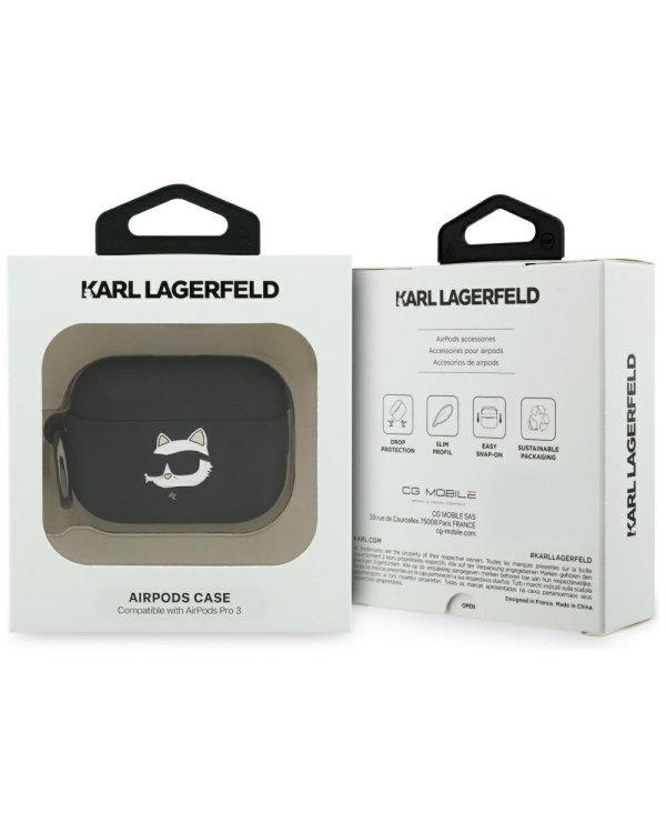 Karl Lagerfeld 3D Logo NFT Choupette Head Silicone Case Чехол для наушников Apple AirPods Pro 3