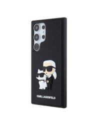 Karl Lagerfeld 3D Rubber Karl and Choupette Защитный чехол для Samsung Galaxy S24 Ultra / чёрный