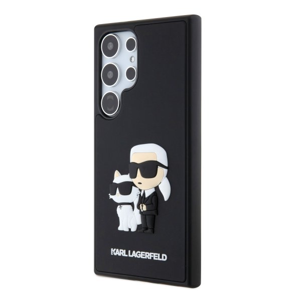 Karl Lagerfeld 3D Rubber Karl and Choupette Защитный чехол для Samsung Galaxy S24 Ultra / чёрный