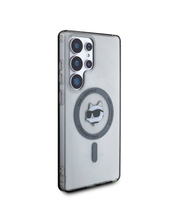 Karl Lagerfeld Button Choupette Head Printed Logo MagSafe Чехол для Samsung Galaxy S25 Ultra