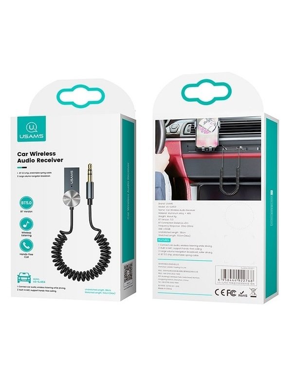 USAMS US-SJ464 Адаптер Аудио Bluetooth 5.0 / USB-AUX