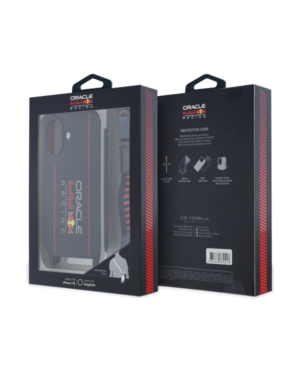 Red Bull Silicone Vertical Logo MagSafe Case + Crossbody Strap Чехол и ремешок через плечо для Apple iPhone 16