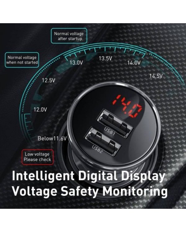 Baseus Digital Display Dual USB Модулятор 4.8A / 24W