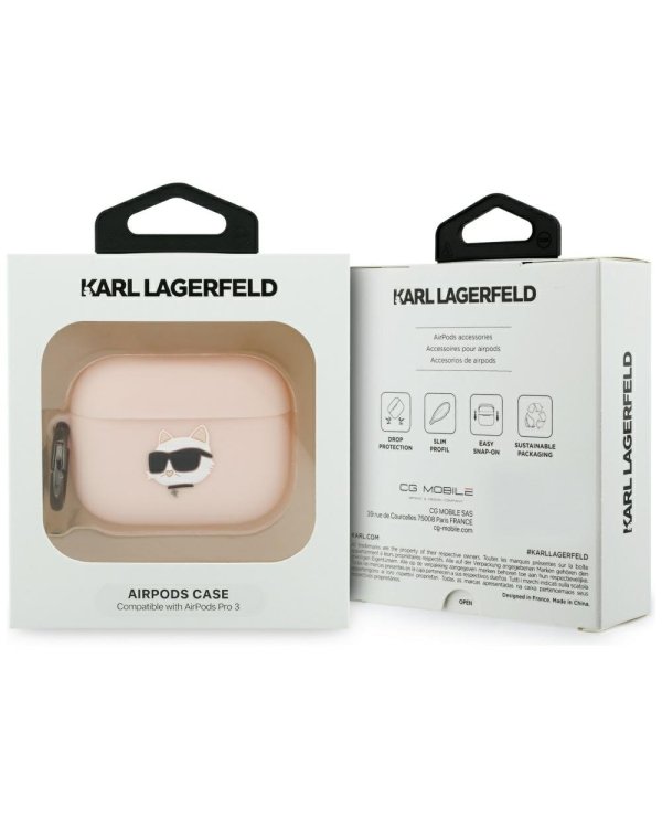 Karl Lagerfeld 3D Logo NFT Choupette Head Silicone Case Чехол для наушников Apple AirPods Pro 3