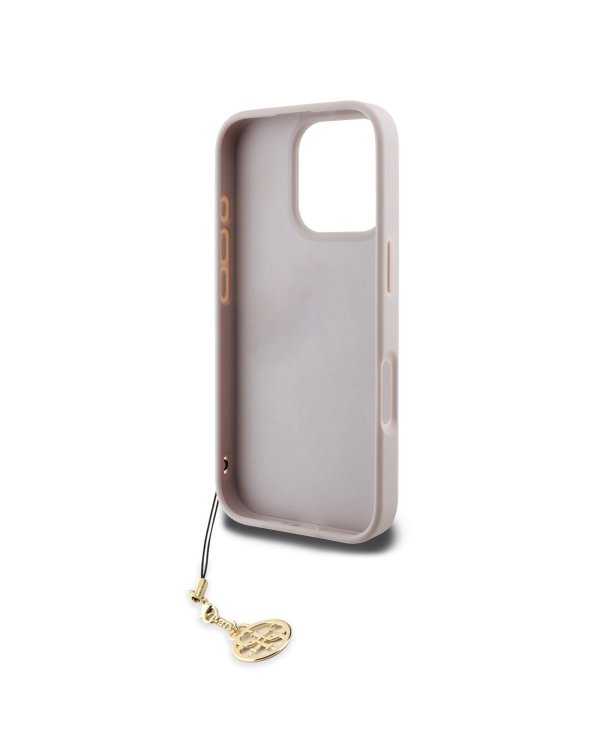 Guess 4G Charm Case Защитный чехол для iPhone 16 Pro Max Tone on Tone / розовый