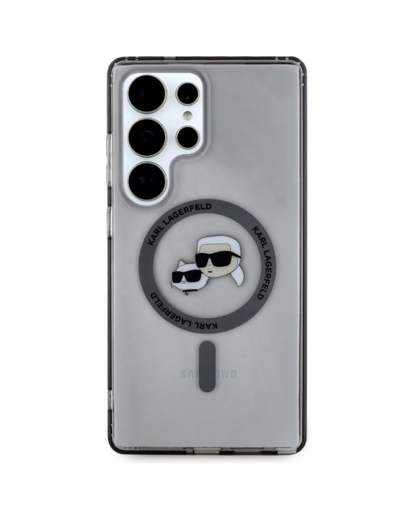 Karl Lagerfeld Button Karl & Choupette Heads Printed Logo MagSafe Чехол для Samsung Galaxy S25 Ultra
