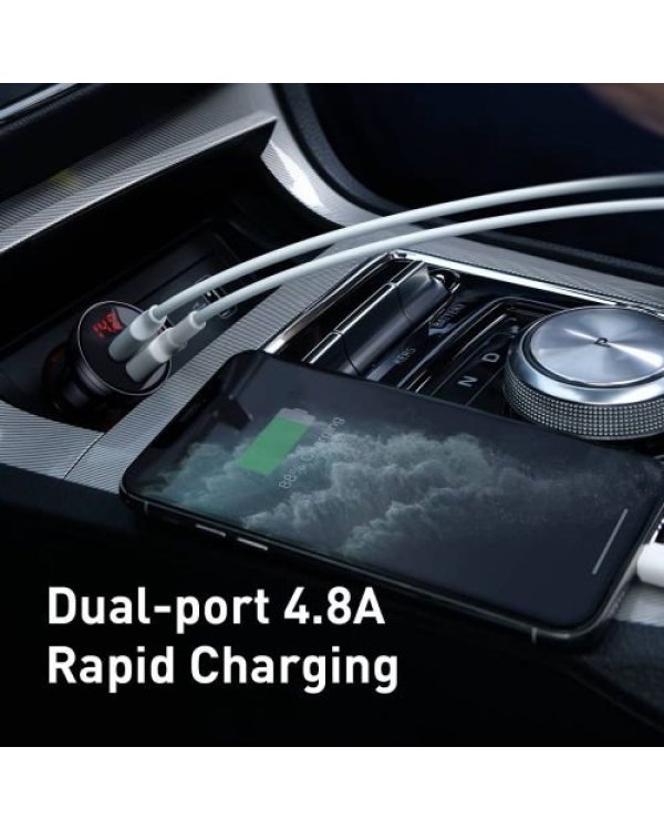 Baseus Digital Display Dual USB Модулятор 4.8A / 24W
