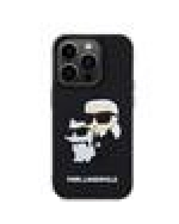Karl Lagerfeld 3D Rubber Karl and Choupette Case Защитный чехол для iPhone 15 Pro / чёрный