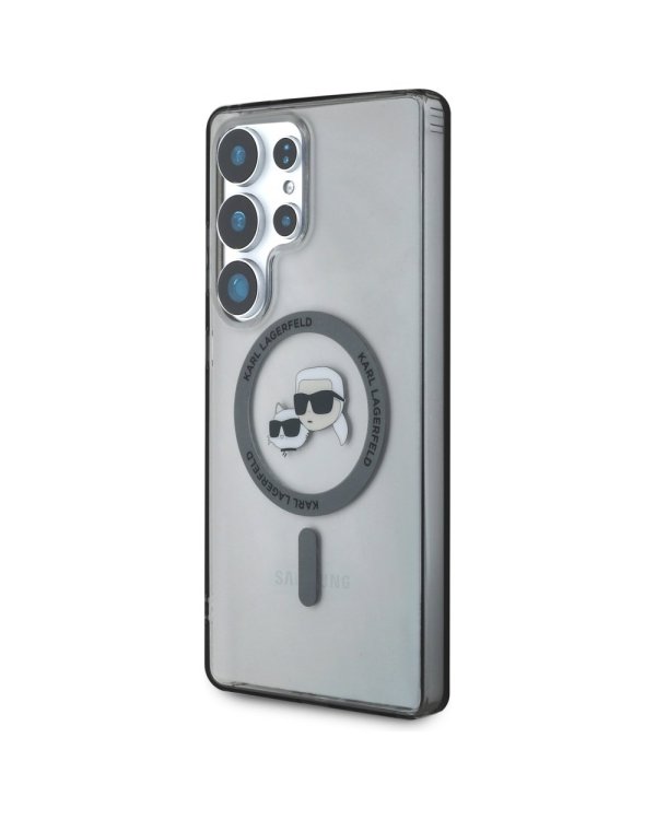 Karl Lagerfeld Button Karl & Choupette Heads Printed Logo MagSafe Чехол для Samsung Galaxy S25 Ultra