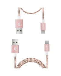 Dux Ducis KII Premium Micro USB Комплект Кабелей для Зарядки и Переноса Данных Из Прочного Материала 100 cm + 20 cm Розовый