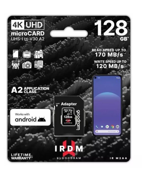 Goodram 128GB IRDM MicroSDXC Карта памяти + Адаптер