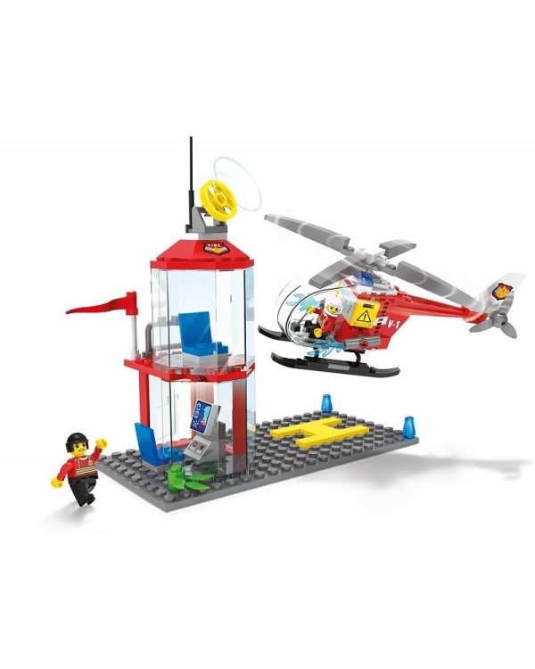Blocki MyFireBrigade Вертолет и диспетчерская вышка / KB0812 / Конструктор из 129 деталей / Возраст 6+
