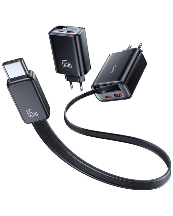 Usams Xiang Series USB-C / USB-A Hастенное Зарядное Устройство White