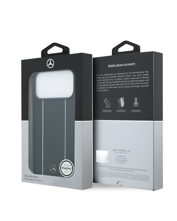 Mercedes Leather Star Pattern and Stripes MagSafe Case Чехол для Apple iPhone 17 Pro Max