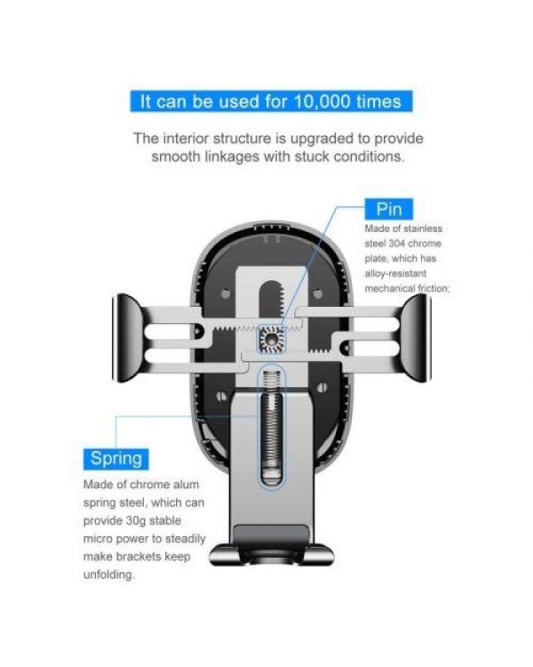 Baseus Gravity Автомобильный держатель c Беспроводным зарядным устройством