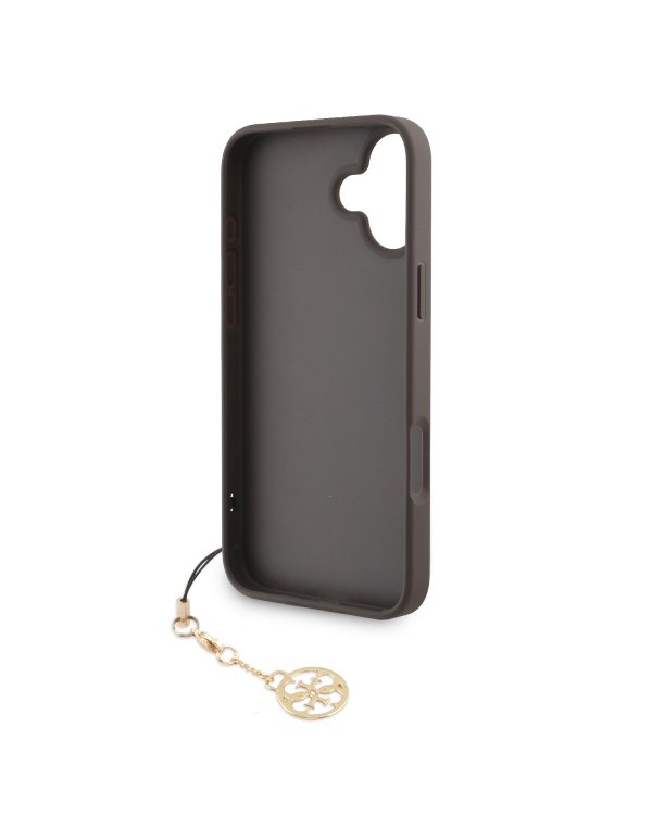 Guess 4G Charm Case Защитный чехол для iPhone 16 Tone on Tone / коричневый