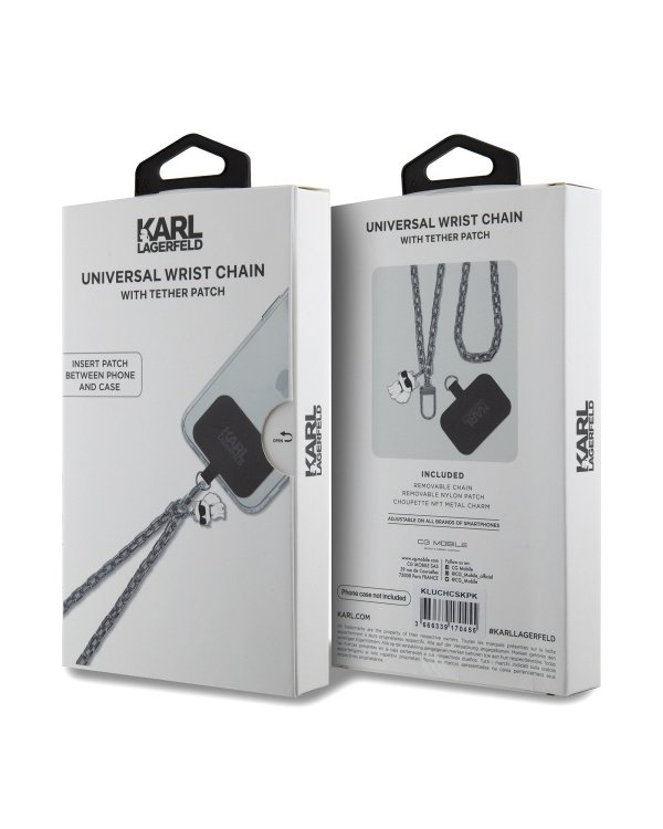 Karl Lagerfeld Choupette Универсальный ручной ремешок / серебряный