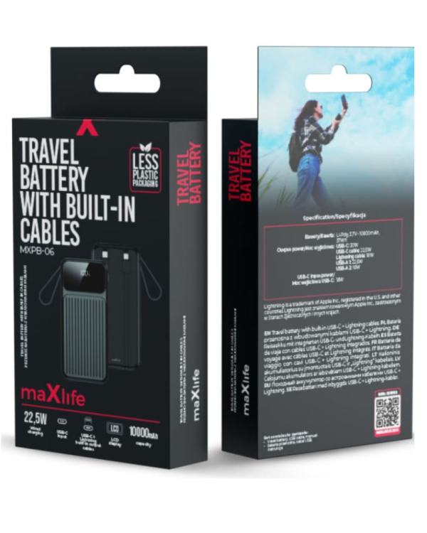 Maxlife MXPB-06 PD / QC / 22.5W Power Bank 10000 mAh