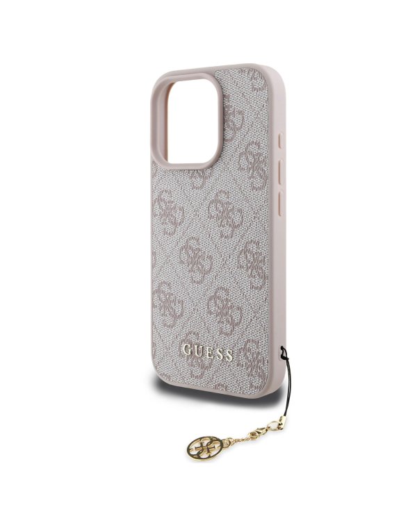 Guess 4G Charm Case Защитный чехол для iPhone 16 Pro Max Tone on Tone / розовый
