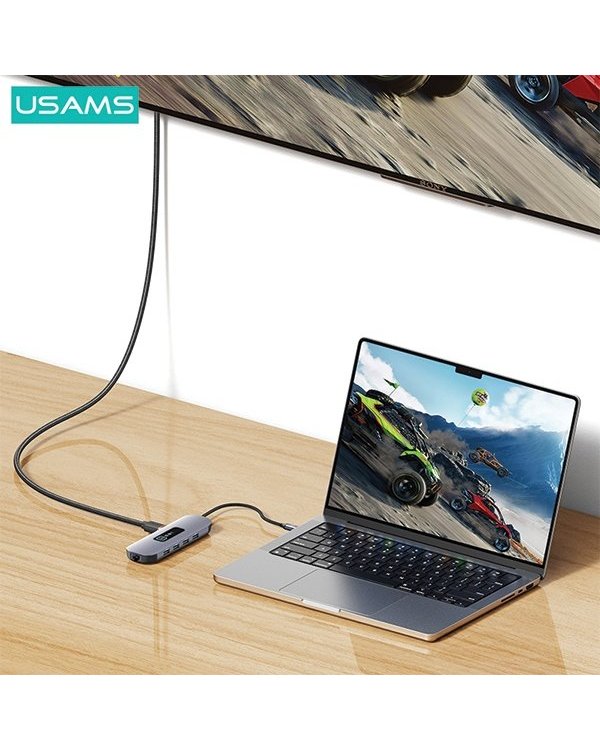 Usams 10in1 Адаптер 3x USB 3.0 / TF / SD / USB-C / HDMI / RJ45 / VGA PD100W / Hub