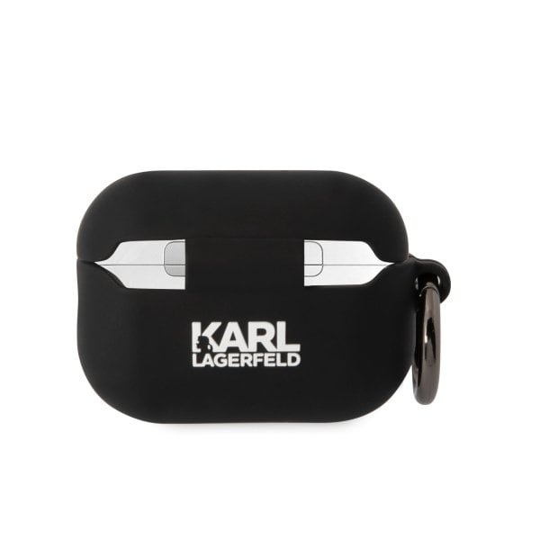Karl Lagerfeld 3D Logo NFT Karl Head Silicone Case Защитный чехол для AirPods Pro 2 / чёрный