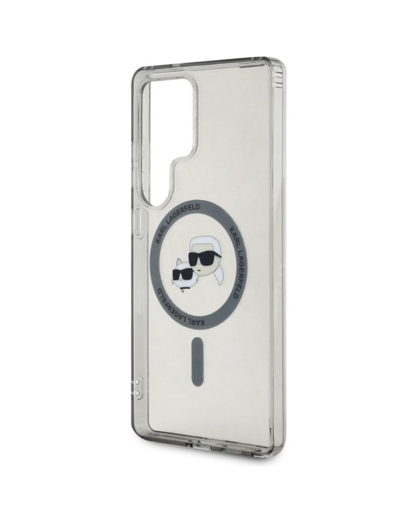 Karl Lagerfeld Button Karl & Choupette Heads Printed Logo MagSafe Чехол для Samsung Galaxy S25 Ultra