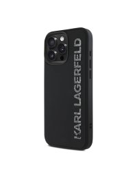 Karl Lagerfeld 3D Rubber Glitter Logo Case Защитный чехол для iPhone 15 Pro Max / чёрный