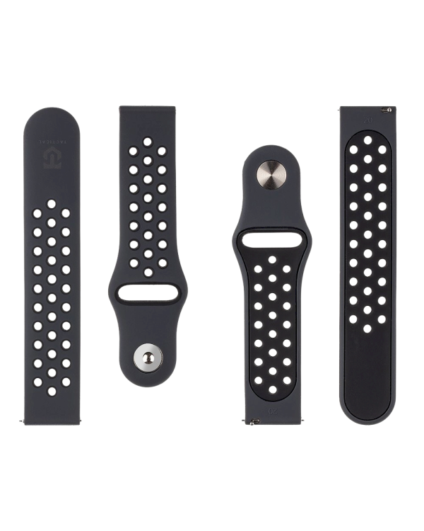 Tactical 856 Double Silicone Band Ремешок для часов 20mm / чёрный