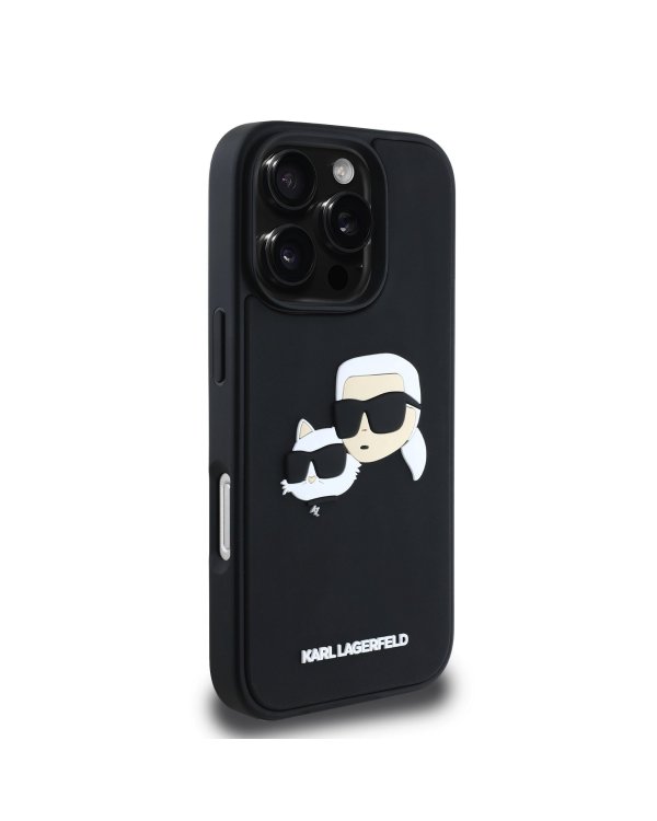 Karl Lagerfeld 3D Rubber Double Heads Case Чехол для Apple iPhone 16 Pro