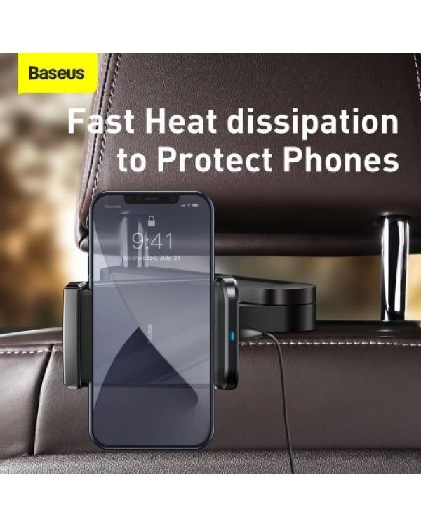 Baseus Авто держатель + Беспроводная Зарядка для Заднего Сиденья 15W
