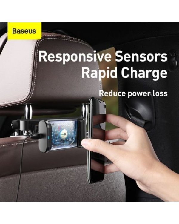 Baseus Авто держатель + Беспроводная Зарядка для Заднего Сиденья 15W