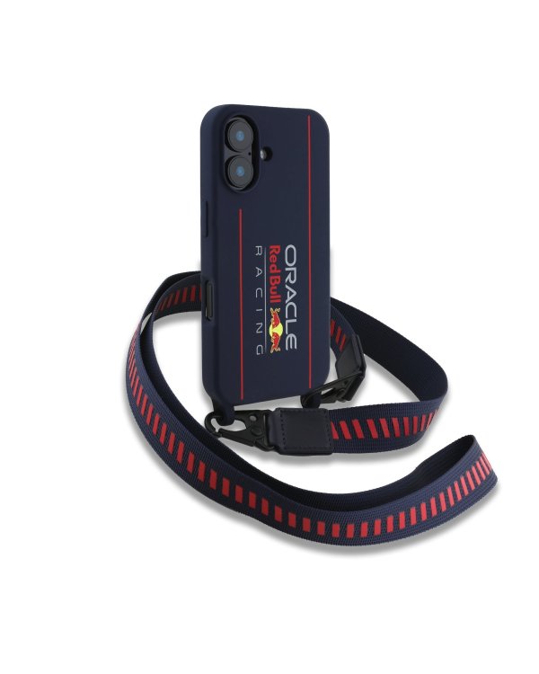 Red Bull Silicone Vertical Logo MagSafe Case + Crossbody Strap Чехол и ремешок через плечо для Apple iPhone 16