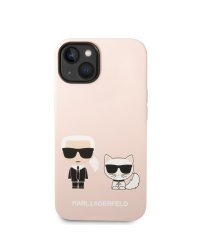 Karl Lagerfeld and Choupette Liquid Silicone Case Защитный чехол для iPhone 14 Plus / розовый
