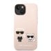 Karl Lagerfeld and Choupette Liquid Silicone Case Защитный чехол для iPhone 14 Plus / розовый