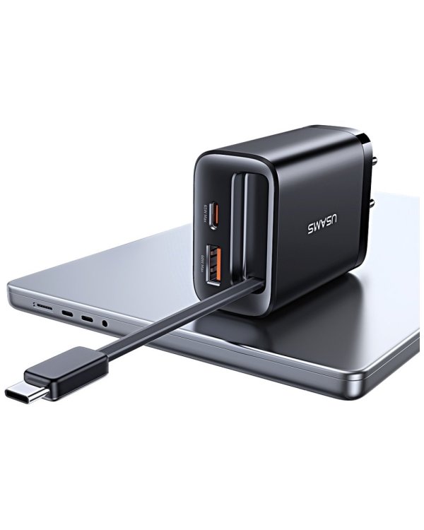 Usams Xiang Series USB-C / USB-A Hастенное Зарядное Устройство White