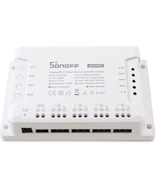 SONOFF 4CHPROR3 Умный 4-местный переключатель c Wi-Fi и радиочастотным управлением