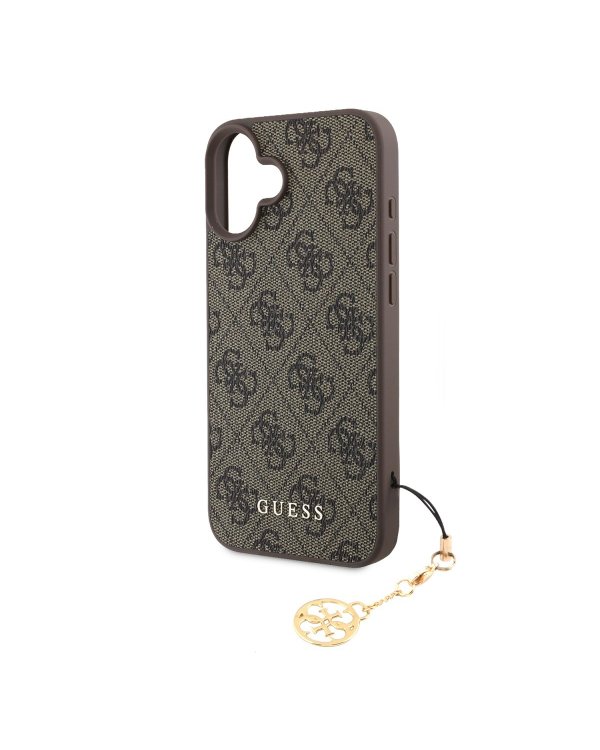 Guess 4G Charm Case Защитный чехол для iPhone 16 Tone on Tone / коричневый