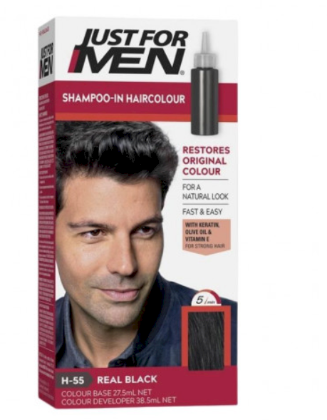 Just For Men Шампунь для окрашенных волос H55 Natural Real Black