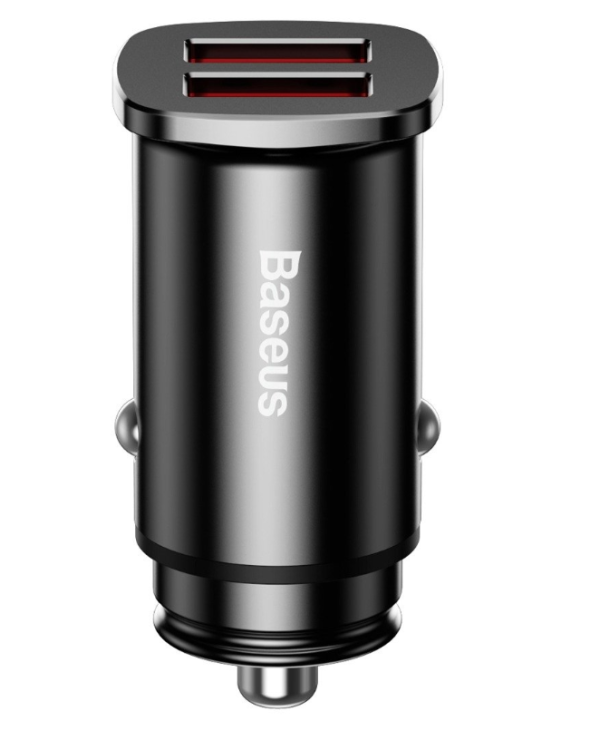 Baseus Square Авто Зарядка / 2xUSB / QC3.0 / 5A / 30W