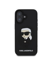 Karl Lagerfeld 3D Rubber Ikonik Case Защитный чехол для iPhone 16 / чёрный
