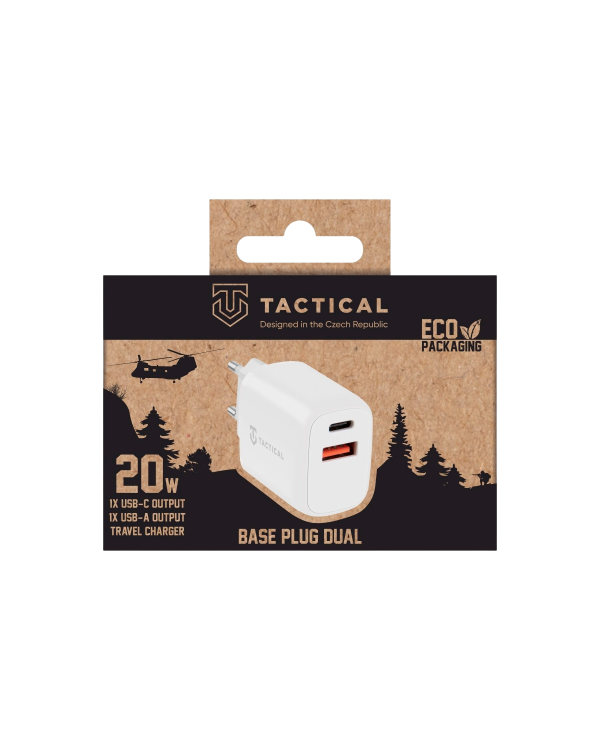 Tactical Base Plug Dual 20W Сетевое зарядное устройство 20W / белый