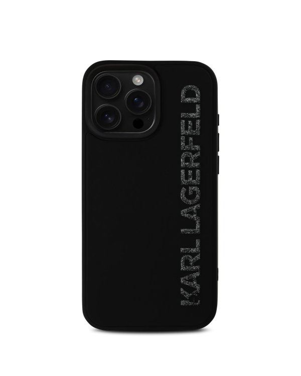 Karl Lagerfeld 3D Rubber Glitter Logo Case Чехол для Apple iPhone 16 Pro