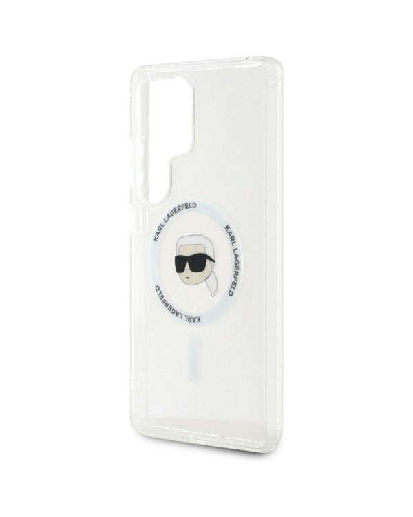 Karl Lagerfeld Button Karl Head Printed Logo MagSafe Чехол для Samsung Galaxy S25 Ultra