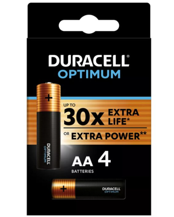 Duracell Optimum AA Alkaline Батарейки 4pack