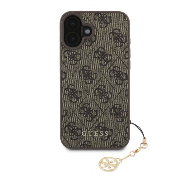 Guess 4G Charm Case Защитный чехол для iPhone 16 Tone on Tone / коричневый