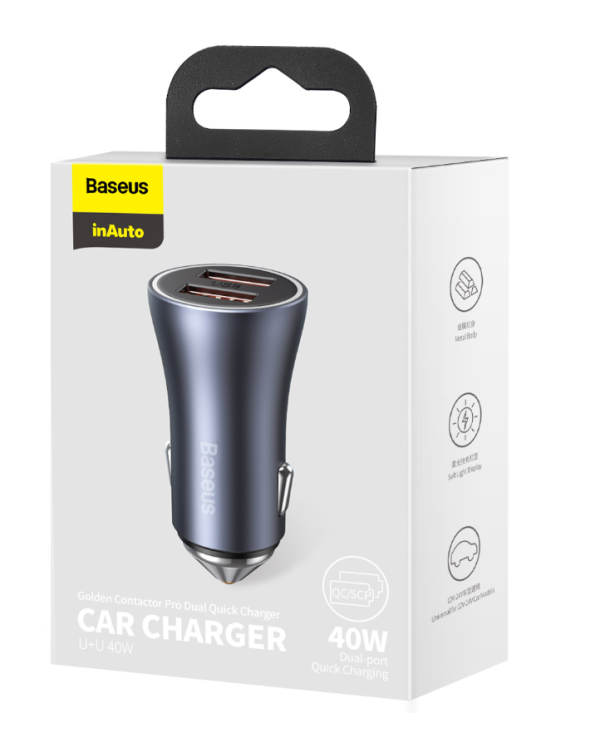 Baseus Golden Contractor Pro Авто Зарядка USB / 40W