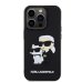 Karl Lagerfeld 3D Rubber Karl and Choupette Case Защитный чехол для iPhone 13 Pro / чёрный