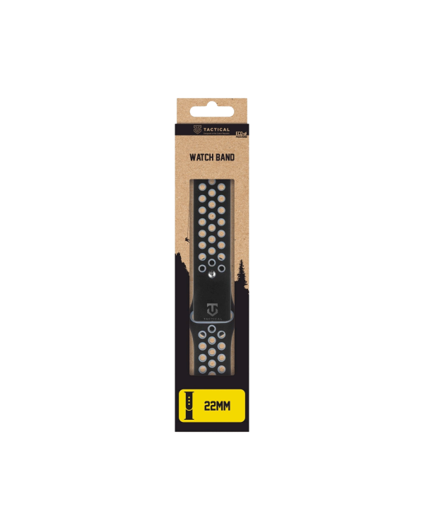 Tactical 267 Double Silicone Band Ремешок для часов 22mm / чёрный/серый