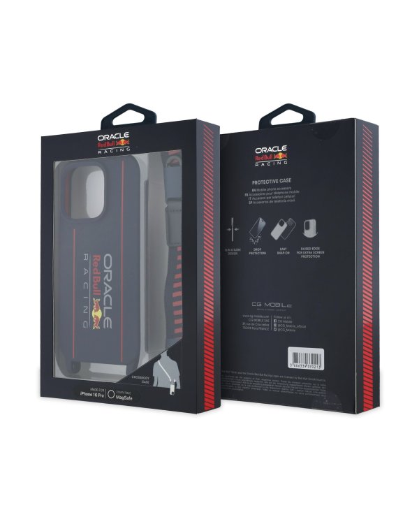 Red Bull Silicone Vertical Logo MagSafe Case + Crossbody Strap Чехол и ремешок через плечо для Apple iPhone 16 Pro